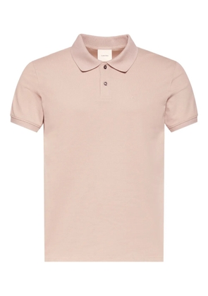 Calvin Klein buttoned embroidered-logo polo shirt - Neutrals