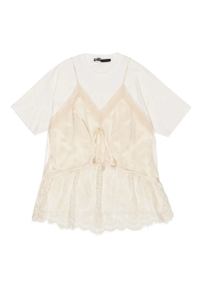 Bimba y Lola lace-trim T-shirt - White