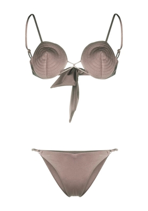 Noire Swimwear tonal-stitch detail bikini set - Neutrals