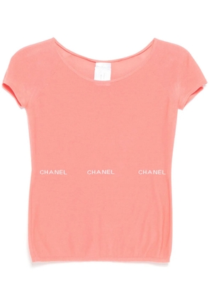 CHANEL Pre-Owned 2004 logo knitted top - Pink