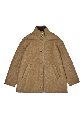 Bimba y Lola buttoned collar coat - Brown