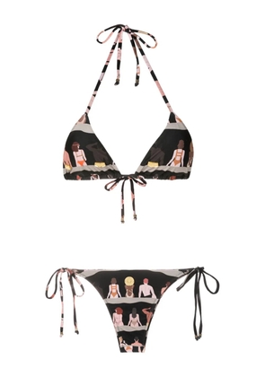 Amir Slama graphic-print bikini - Black