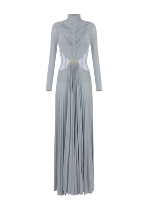 Elisabetta Franchi pleated high-neck dress - Blue