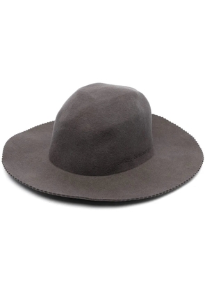 White Mountaineering scallop-edge fedora hat - Brown
