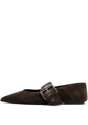 Bimba y Lola buckle-strap pointed ballet flats - Brown