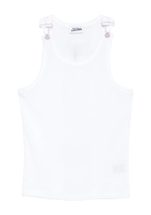 Jean Paul Gaultier clasp-detail ribbed vest - White