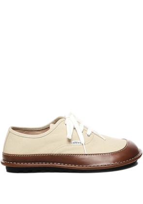 LOEWE Bay lace-up leather-trimmed shoes - Neutrals