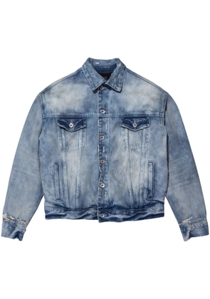 Purple Brand logo-embossed denim jacket - Blue