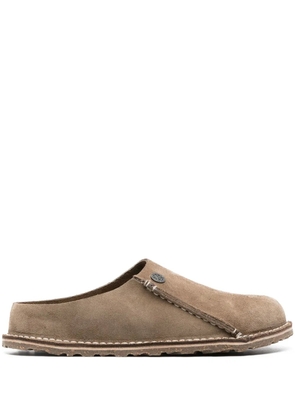 Birkenstock Zermatt logo-debossed suede slippers - Brown