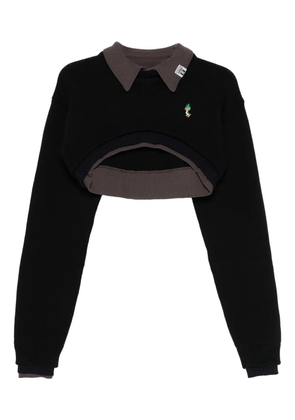Maison MIHARA YASUHIRO layered cropped sweater - Black