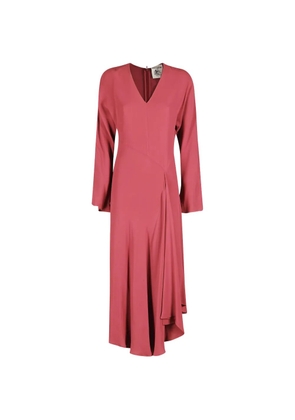 Semicouture Eleonor V-neck asymmetric dress - Pink