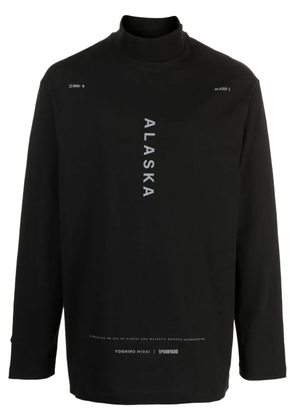 Spoonyard mock-neck cotton T-shirt - Black