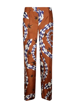 Alberto Biani all-over printed trousers - Brown