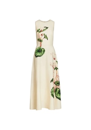 Oscar de la Renta chiné floral maxi dress - Neutrals