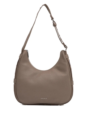 Coccinelle logo-strap zip-up tote bag - Neutrals