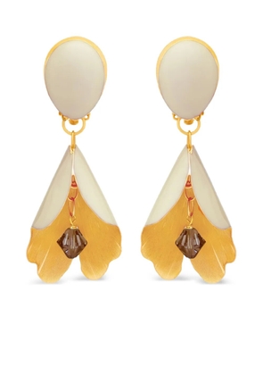 Oscar de la Renta Bellflower-shaped drop earrings - Gold
