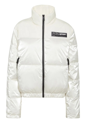 Plein Sport logo-appliqué puffer jacket - White