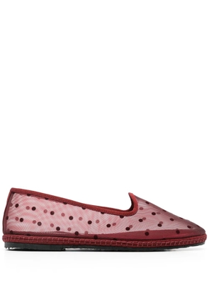 Scarosso Valentina mesh ballerina shoes - Red