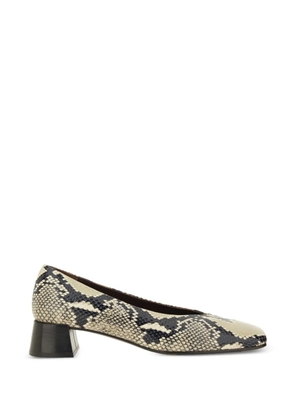 Roberto Festa Vina python-print block-heel pumps - Neutrals