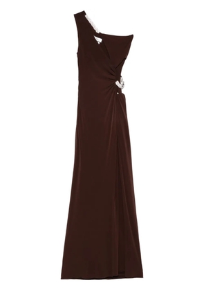 NISSA crystal-embellished gown - Brown