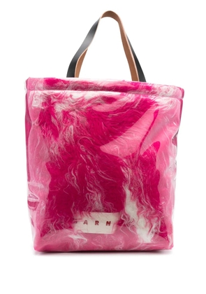 Marni covered-shearling tote bag - Pink