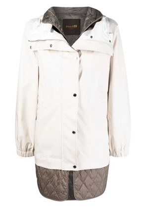 Moorer Romea-ADB layered parka coat - White