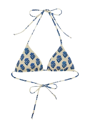 MC2 Saint Barth floral-print bikini top - Neutrals