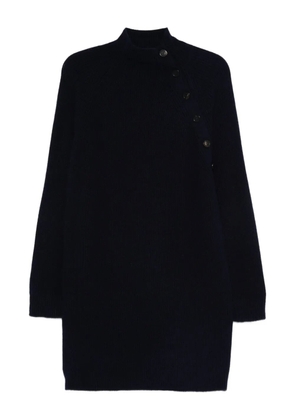 BOMPARD mock-neck buttoned mini dress - Blue