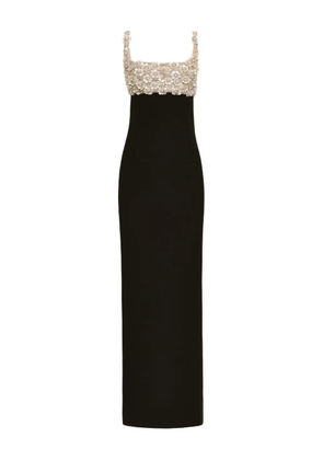 Oscar de la Renta embroidered sleeveless gown - Black