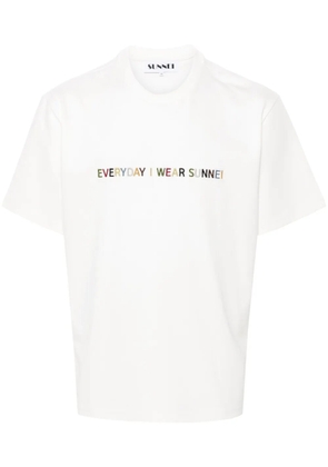 Sunnei logo-embroidered T-shirt - Neutrals