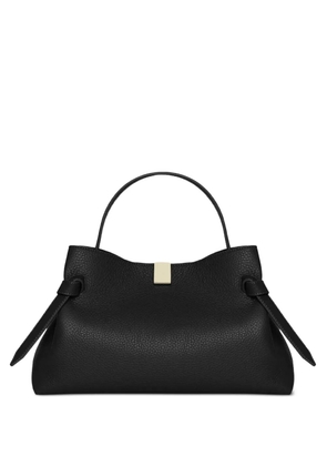 Yuzefi top handle embossed logo gyoza bag - Black