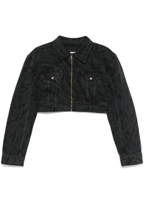 ROTATE BIRGER CHRISTENSEN zebra-print denim jacket - Black