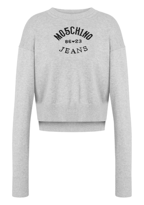 MOSCHINO JEANS logo-intarsia jumper - Grey