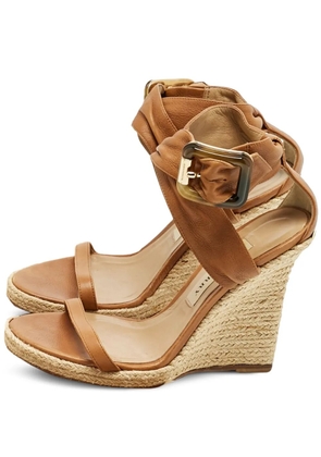 Burberry Pre-Owned Catsbrook leather wedges espadrilles - Brown