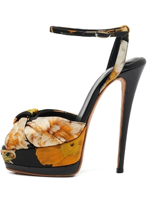 Giuseppe Zanotti Vintage floral-print platform heeled sandals - Black