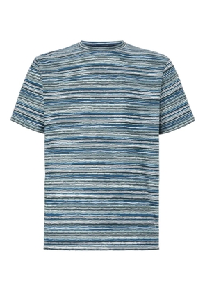 Missoni flame-zigzag pattern crew-neck T-shirt - Blue