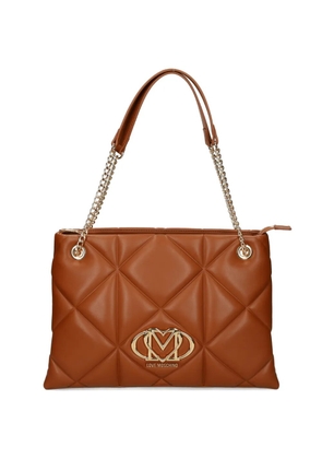 Love Moschino logo-appliqué tote bag - Brown