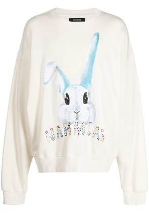 Nahmias bunny-print cotton sweatshirt - Yellow