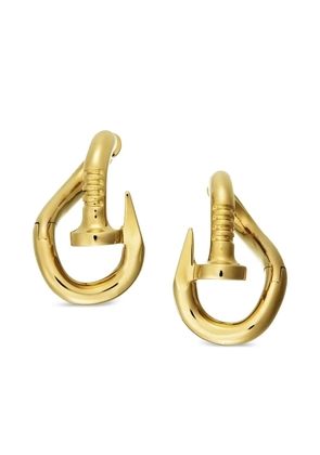 David Webb Yellow Gold Bent Nail Earrings