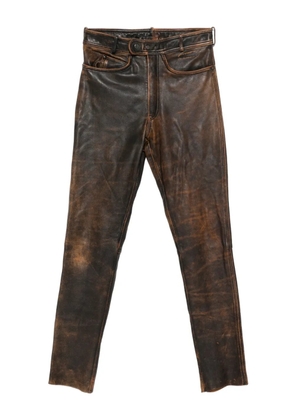 A.N.G.E.L.O. Vintage Cult 1990s leather straight-leg trousers - Brown