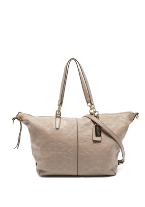 Coach Vintage embossed leather tote bag - Neutrals