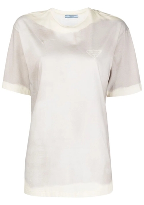 Prada round-neck short-sleeve top - Neutrals