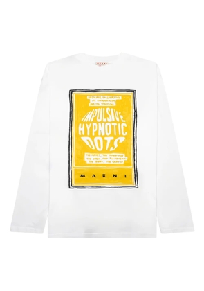 Marni graphic-print long-sleeve T-shirt - White