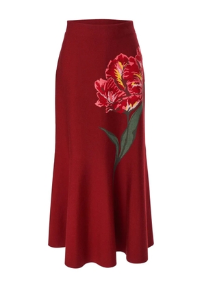 Carolina Herrera floral-jacquard flared midi skirt