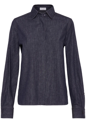 Brunello Cucinelli Monili bead-embellished denim shirt - Blue