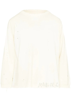 Maison Margiela Handwritten cotton sweatshirt - White