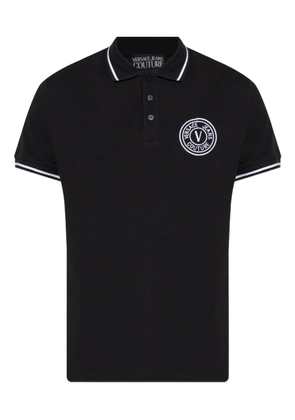 Versace Jeans Couture logo-embroidered polo shirt - Black