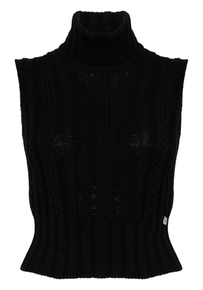 CHANEL Pre-Owned 2002 sleeveless turtleneck knitwear - Black