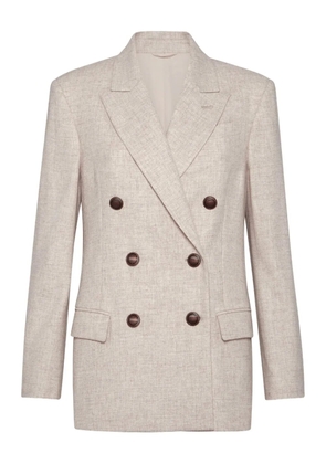 Brunello Cucinelli twill flannel blazer - Neutrals