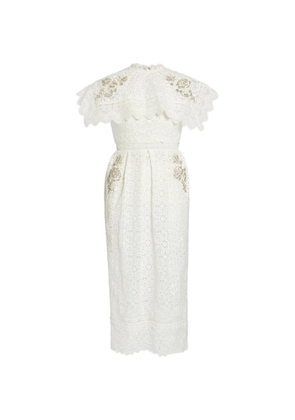 ERDEM embroidered guipure midi dress - Neutrals